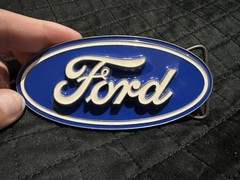 Ford Belt Buckle Blue/White Pewter Officially Licensed Product