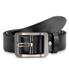 OVEYNERSIN Men Belt – 100% Genuine Leather casual Dress Belts Big Metal Black