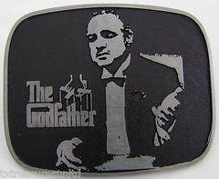 BELT BUCKLES The Godfather Marlon Brando Gray Black Rectangle Mafia Movies NWOT!