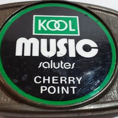 Vintage Kool Music Salutes Cherry Point Belt Buckle Pewter Tone Black Green