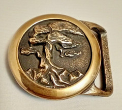 Tech Ether Guild « Bristlecone Pine » Brass Belt Buckle 1978 Very RARE