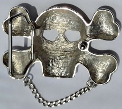 Skull with Chain Men&rsquo;s Belt Buckle – Black/Blue/Silver colors