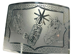MEXICAN CHARRO WESTERN HORSE BELT BUCKLE. HEBILLA CHARRA. HEBILLA VAQUERA RODEO