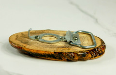 Cross-Cut burl wood mens belt buckle western