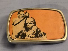 Vintage Star Wars Belt Buckle – Chewbacca Getting a Haircut – Rare Pop…