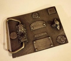 Pristine Vintage Bergamot Brass Works Budweiser Horse Belt Buckle Model T169