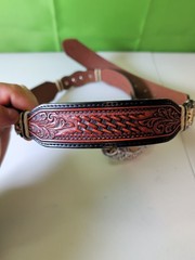 leather belt Brown Silver Creek Classics and Belt Buckle cowboy Western size 38