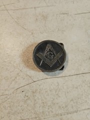 Vintage FREEMASON Metal Round Belt Buckle MASONIC.