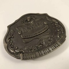 Vintage Kessler American Whiskey Western Brass Belt Buckle Limited Edition 1993