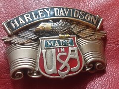 vintage baron Harley Davidson Belt Buckle Solid Brass Eagle Wings
