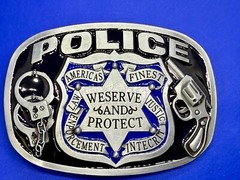 AMERICAS FINEST POLICE We Serve Protect Law Enforcement Commemorate Belt Buckle