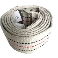 Gait Belt With Metal Buckle 60&Prime; Cotton Medline White Red Blue Stripes