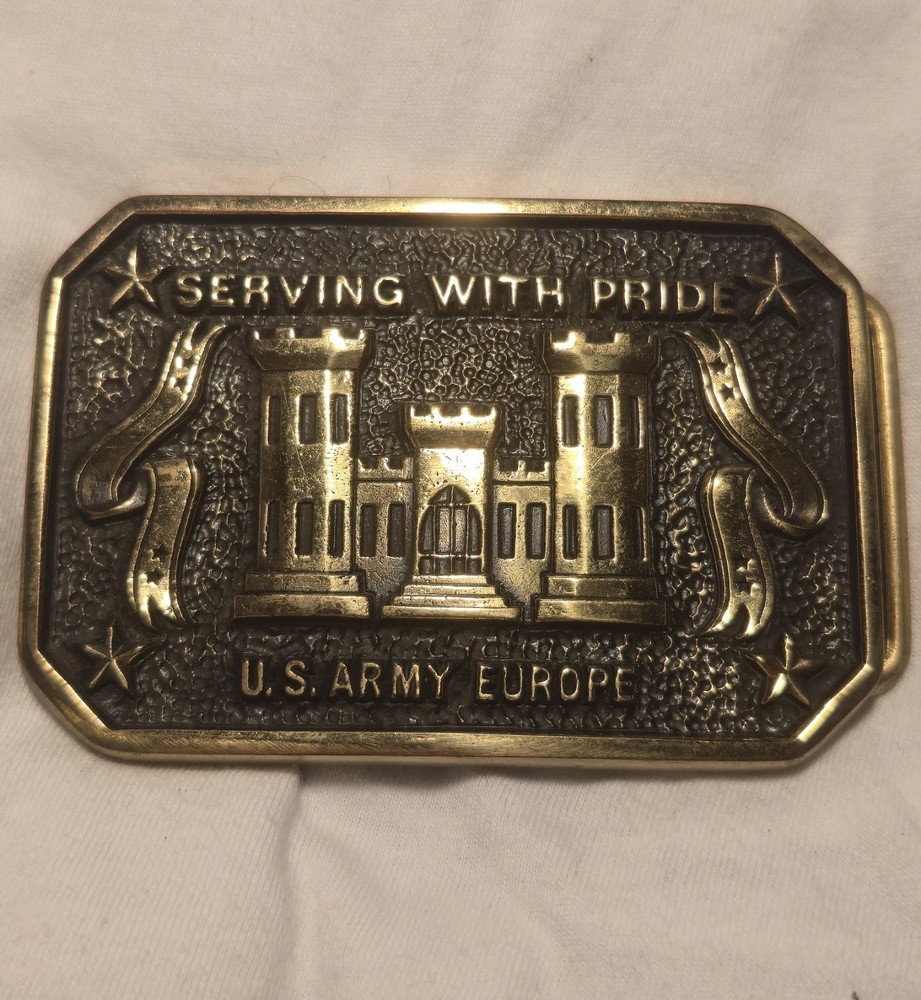 United States Army Military Solid Brass Serving With Pride U.S. Army Europe USA