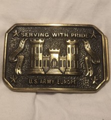 United States Army Military Solid Brass Serving With Pride U.S. Army Europe USA