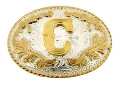 Truckers Bikers Cowboys Western Rodeo Mens Womens Initial Letter A 2 Z New Metal