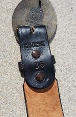TONY LAMA STATE SEAL OF MINNESOTANA BRASS BUCKLE TOOLED LEATHER BELT MEN&rsquo;S 36