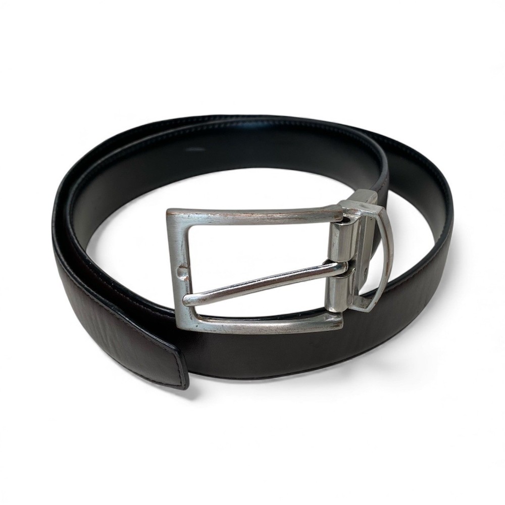 Nordstrom Reversible Leather Belt Silver Buckle Classic Size 32