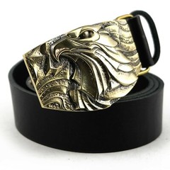 Bald eagle belt buckle, bird of prey solid brass belt buckle for men and women