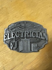 Vintage 1987 Electrician Profession Belt Buckle by Siskiyou Buckle Co Z-40 USA