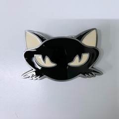 Vintage Style Black Enamel Cat Animal Belt Buckle
