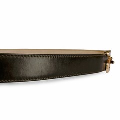 Gucci Gg Logo Buckle Leather Belt Brown Gold Hardware Made In Italy