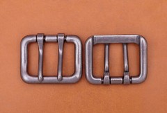 Men Heavy Duty Double Tongue Pin Prong Belt Buckle Fits 40MM Belt Strap Silver