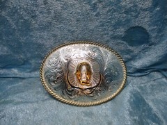 Justin Silver Monogram Q Belt Buckle