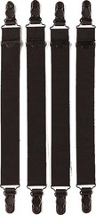4 Pack Black Shirt Stays Straight Military Uniform Tuck-In Garters Adjustable