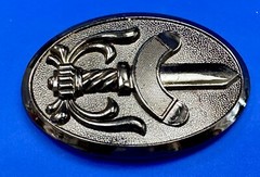 Medieval Times Sword In Black Oval Vintage Belt Buckle
