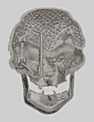 Skull Belt Buckles Men Women Rhinestones Skeleton Vintage Silver Metal Pirate