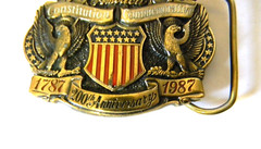 United States Patriot Bicentennial Buckle Constitution Eagles Flag 1787-1987 LE
