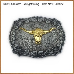 Golden Bull Head Bull Belt Buckle for Male-Western Rodeo Cowboy Belt Buckles US