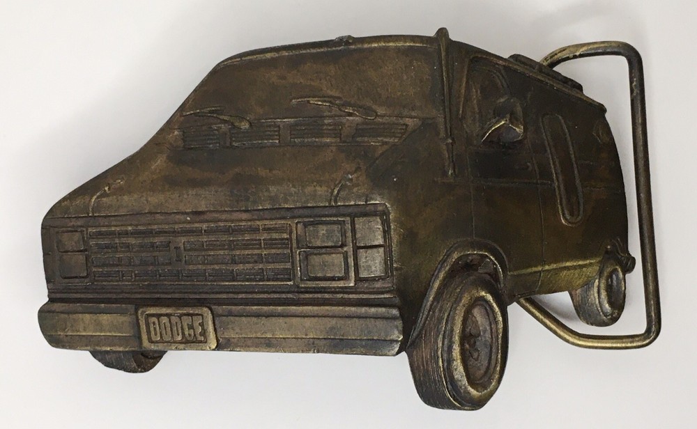 1979 Dodge Van Belt Buckle Indiana Metal Craft 093 Heavy Dimensional Vintage