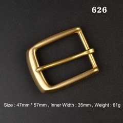 35mm Pin Single Prong Clip Buckle for Men Leather Belt Replacement Retro Brass