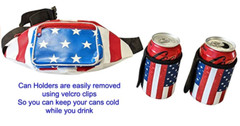 USA Merica Beverage Belt Fanny Pack Holster All American Classic Costume 4th of