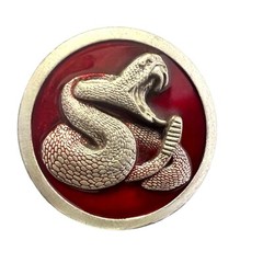 Rattlesnake Cowboy Style Round Belt Buckle Hebilla Vaquera Con Serpiente