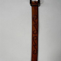 Levi’s Men’s Tooled and Braided Stitched Brown Leather Belt Western Hippy