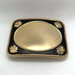 Black & Gold Mafco Mirror Western Style Belt Buckle