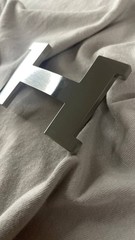 H 38-40mm 1.5` Belt Buckle Silver Tone H Replacement Buckle