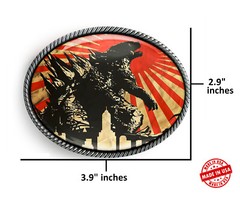 Godzilla Monster Vintage Japanese Art Handmade Artisan Belt Buckle