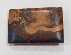 Artisan Nathan Shands exotic wood,turquoise,lapis malachite inlay belt buckle