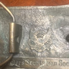Vintage B.A.S.S. Brass Belt Buckle 80s Great American Buckle Co Chicago Fishing