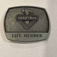 Vintage Belt Buckle Handyman Club Of America Life Member 1996