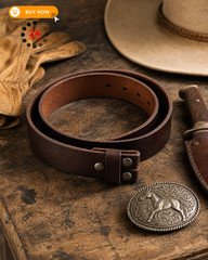 CHAOREN Western Belts for 36-38 (Fits Pants Size 34-36), Full Grain Coffee
