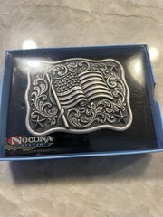 Nocona Mens Belt Buckle 3.5 x 2.75 in Flag Western Belt USA Rectangle