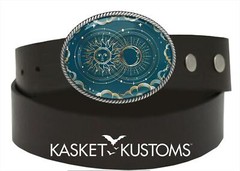 Divination Belt Buckle – Sun and Moon Tarot Astrology Handmade Boho Buckle – 816