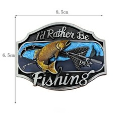 Western Belt Buckle for Men & Women Cowboy Rodeo Wear – I&rsquo;d Rather Be Fishing