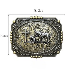 Cross & Prayer Belt Buckle Western Men&rsquo;s Vintage Style Floral Cowboy Rodeo Wear