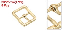 8Pcs 0.75&Prime; Single Prong Belt Buckle Square Center Bar Buckles Light Gold