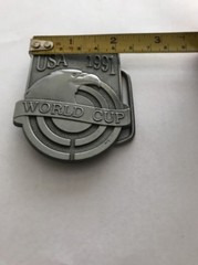 U.S.A. America 1991 World Cup Shooting Team Metal Fashion Belt Buckle